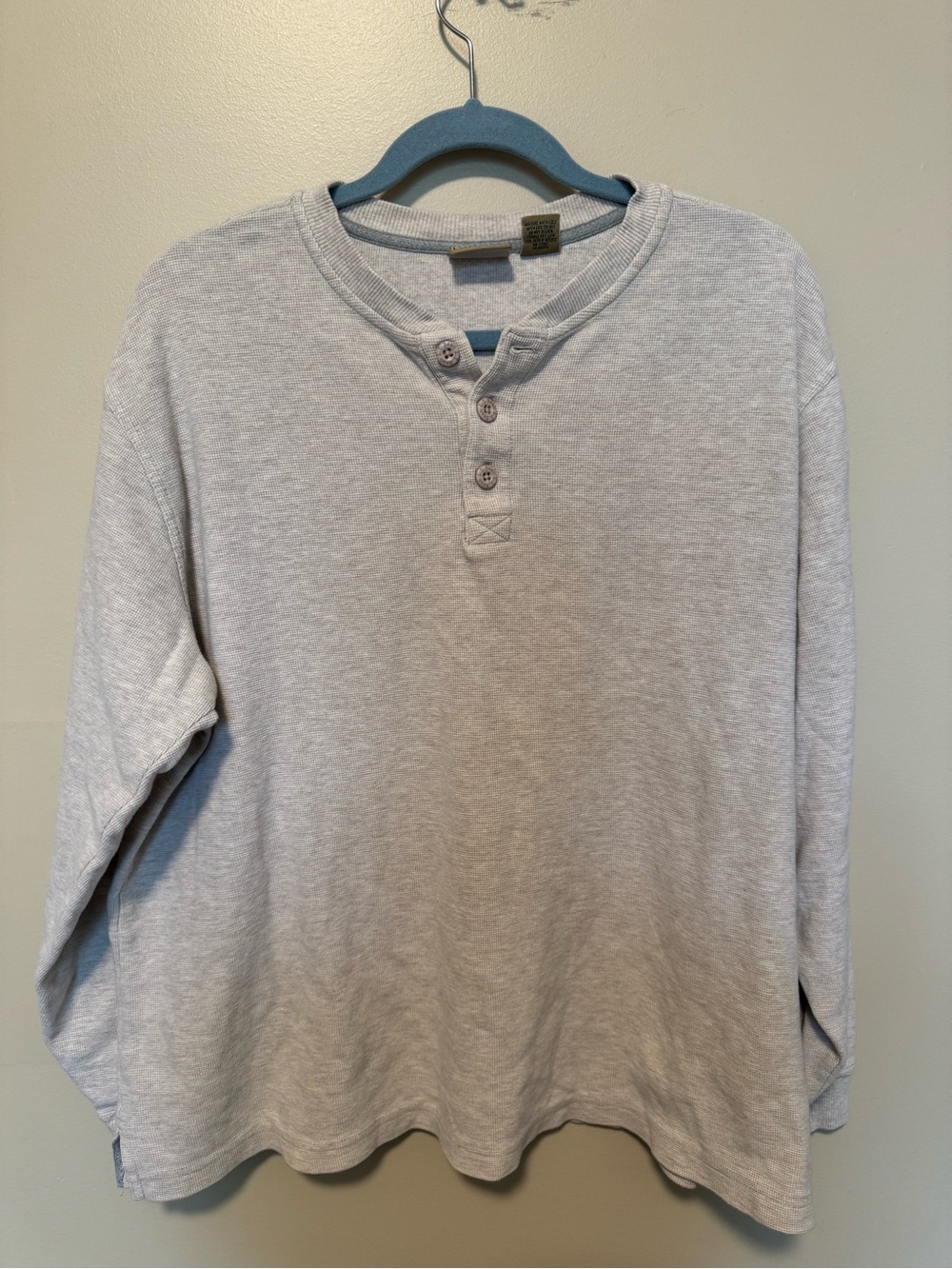 L.L. Bean Men's Light Gray Long-Sleeve Henley